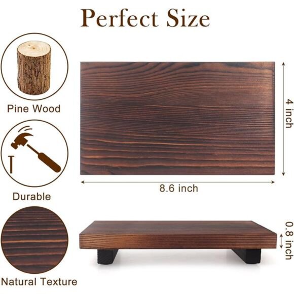 Wood Bathroom Counter Organizer Tray Farmhouse Soap Dispenser Holder Kitchen - Picture 3 of 8